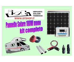 Pannello Fotovoltaico 180W monocristallino kit completo