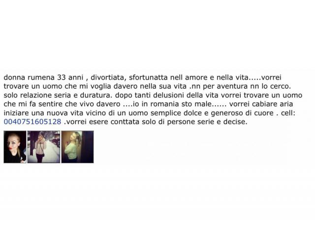 ATTENZIONE al annuncio 33 anni rumena divorziata RUBA SOLDI