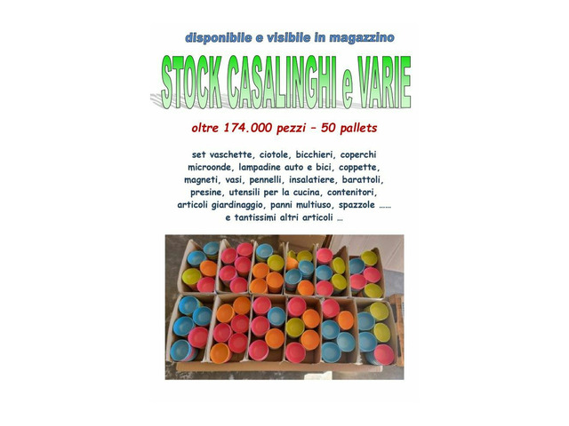 Nuova vendita fallimentare stock casalinghi 174.000pz