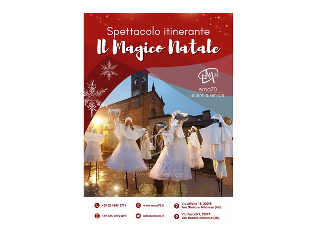 BIANCHE MONGOLFIERE DI NATALE - ANIMAZIONE ITINERANTE COSTUMI SCENICI LUMINOSI