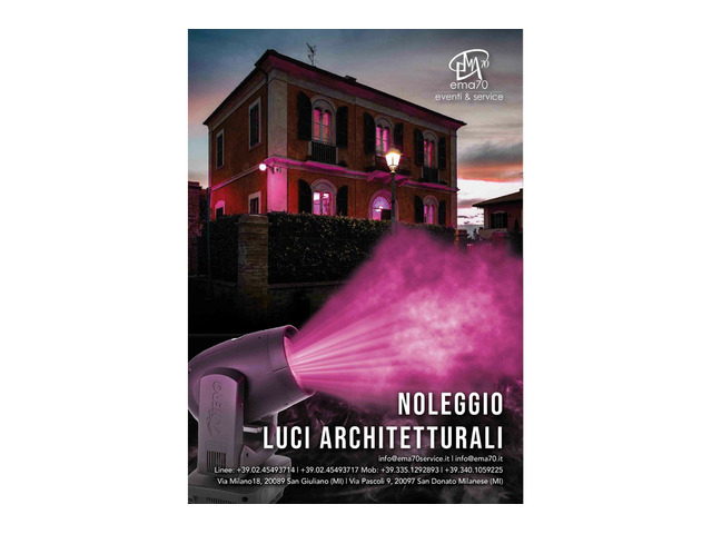 NOLEGGIO LUCI ARCHITETTURALI