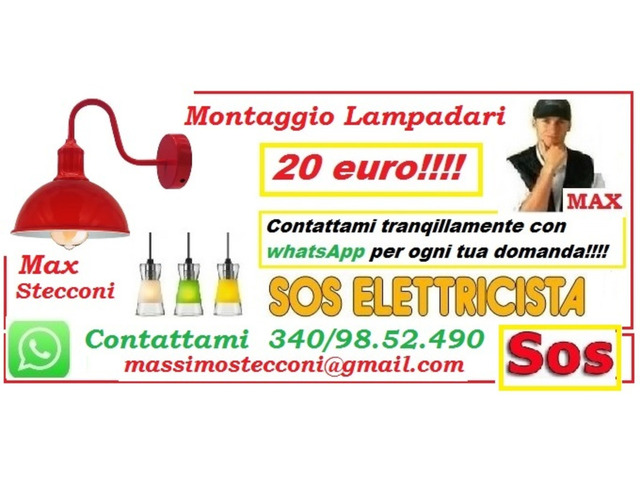 Elettricista lampadari servizio montaggio Roma