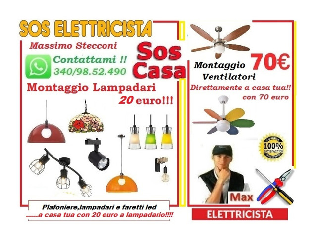 Elettricista lampadari servizio montaggio Roma