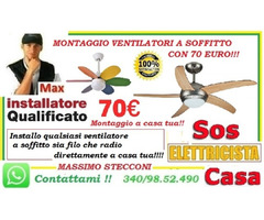 Ventilatore a soffitto montaggio e riparazione Roma