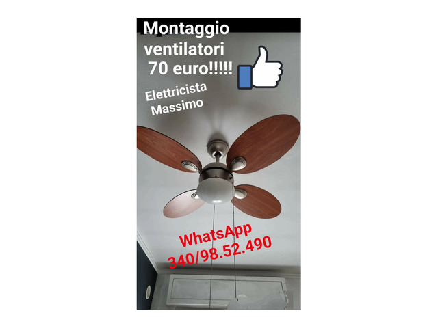 Ventilatore a soffitto montaggio e riparazione Roma