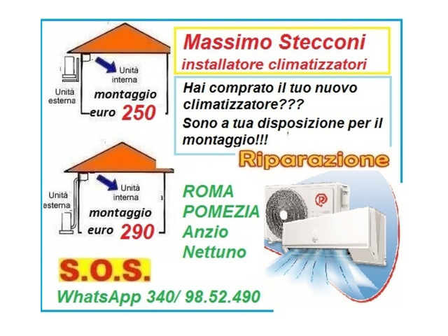 Montaggio condizionatore Torvaianica e Torvaianica alta