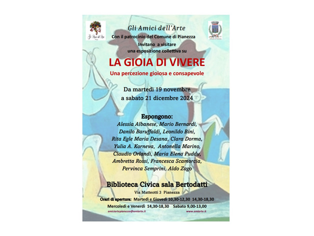 Mostra di pittura e disegno "Gioia di Vivere" Pianezza