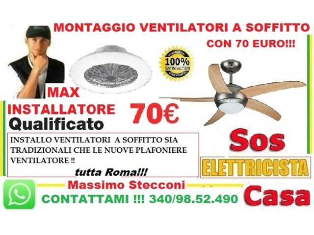 Montaggio ventilatore a soffitto e plafoniere ventilatore