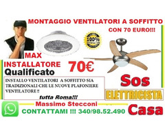 Montaggio ventilatore a soffitto e plafoniere ventilatore