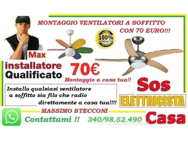 Montaggio ventilatori a soffitto Roma