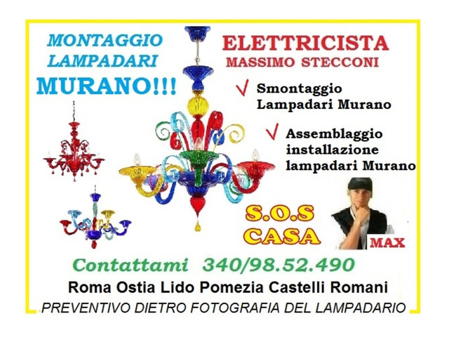 Costo montaggio lampadario Roma